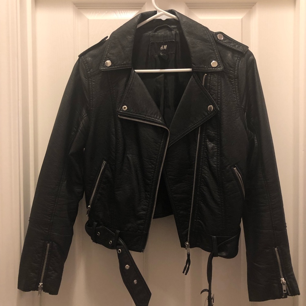 H&M Pleather Black Leather Jacket